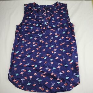 XS GAP umbrella navy red drink umbrellas sleeveless nautical tunic top EX SMALL